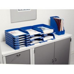 Bandeja sobremesa leitz plus jumbo opaca color azul 255x357x103 mm