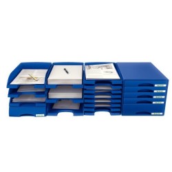 Bandeja sobremesa leitz plus jumbo opaca color azul 255x357x103 mm