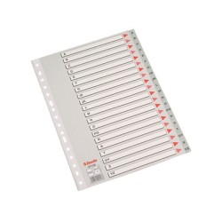 Separador alfabetico esselte plastico a-z folio caratula cartulina color multitaladro