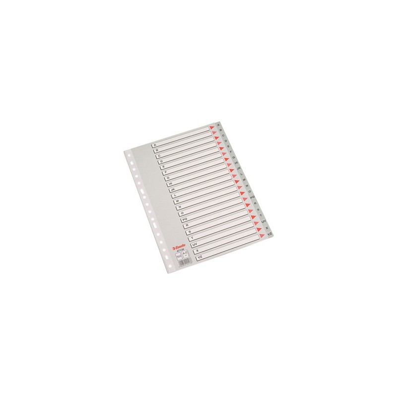 Separador alfabetico esselte plastico a-z folio caratula cartulina color multitaladro