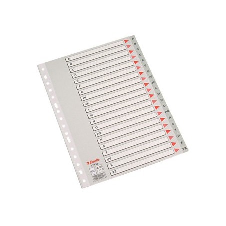 Separador alfabetico esselte plastico a-z folio caratula cartulina color multitaladro