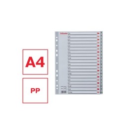 Separador alfabetico esselte plastico a-z din a4 caratula cartulina color multitaladro
