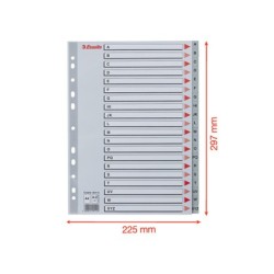 Separador alfabetico esselte plastico a-z din a4 caratula cartulina color multitaladro