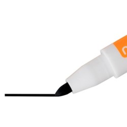 Rotulador nobo mini con borrador para pizarra blanca punta redonda 2 mm color negropack de 6 unidades