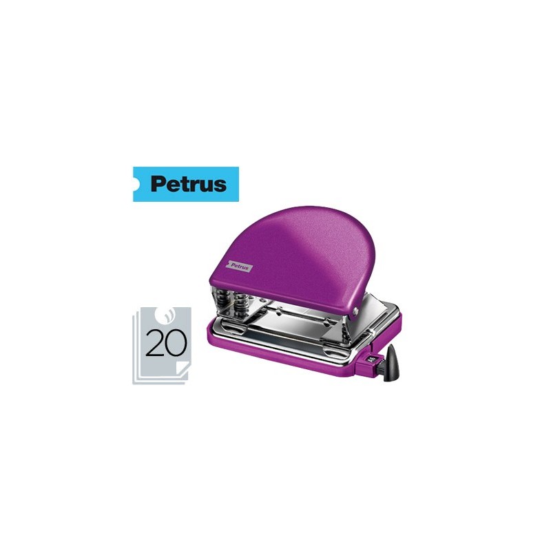 Taladrador petrus 52 wow violeta metalizado capacidad 20 hojas en blister Taladrador petrus 52 wow violeta metalizado capacidad 20 hojas en blister