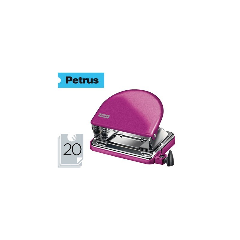 Taladrador petrus 52 wow fucsia metalizado capacidad 20 hojas en blister Taladrador petrus 52 wow fucsia metalizado capacidad 20 hojas en blister