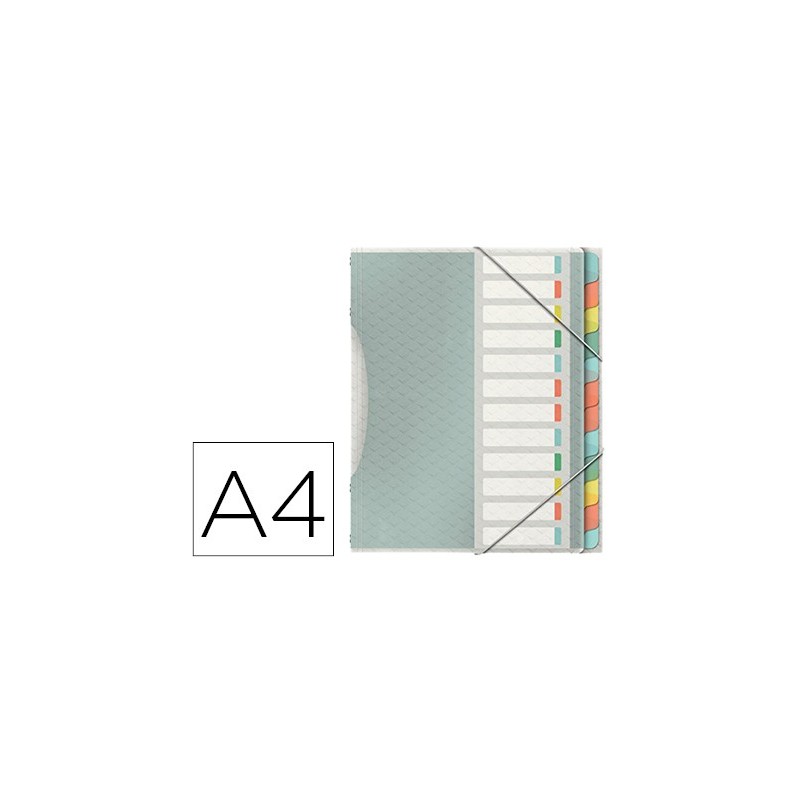 Carpeta esselte clasificadora colour ice polipropileno din a4 color transparente 12 separadores colores cierre Carpeta esselte clasificadora colour ice polipropileno din a4 color transparente 12 separadores colores cierre