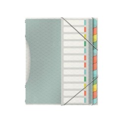 Carpeta esselte clasificadora colour ice polipropileno din a4 color transparente 12 separadores colores cierre