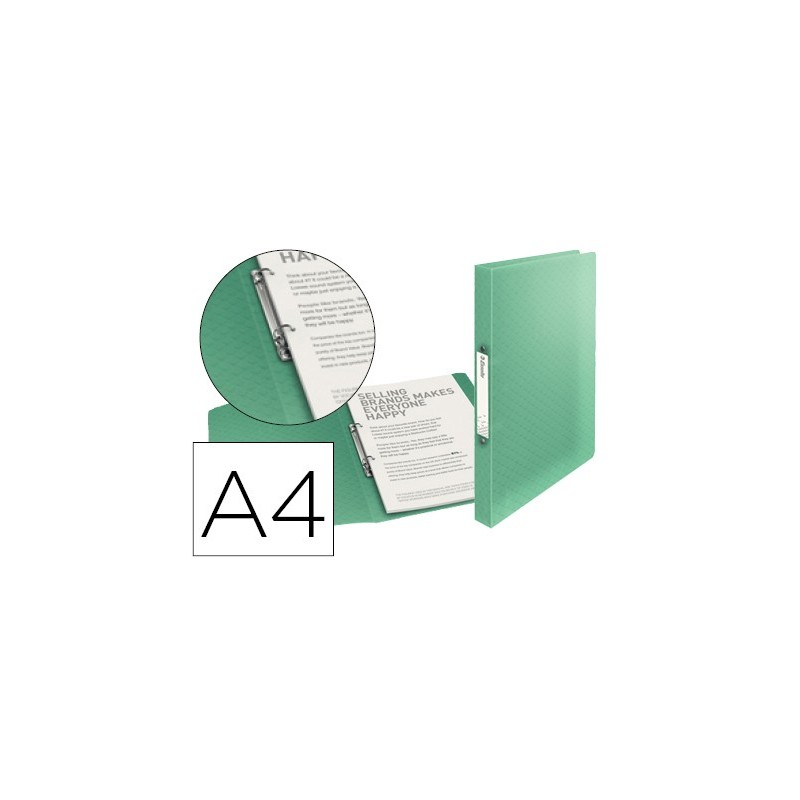 Carpeta esselte 2 anillas 25 mm din a4 colour ice polipropileno color verde