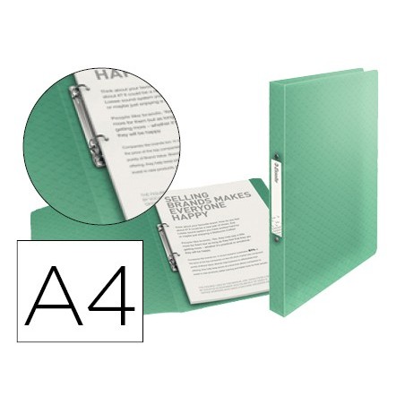 Carpeta esselte 2 anillas 25 mm din a4 colour ice polipropileno color verde