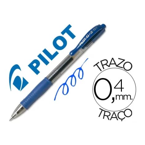 Pilot Boligrafo pilot g-2 azul tinta gel retractil sujecion de caucho