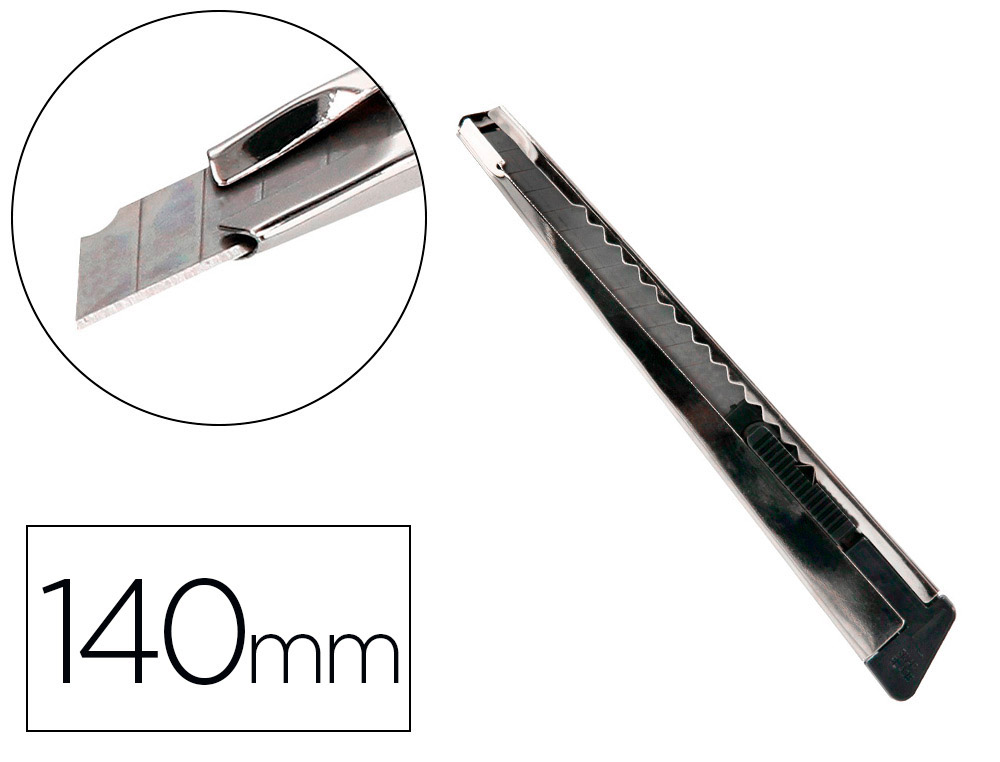 Cuter Q-Connect Metalico Estrecho con Funda Cuchilla 9 mm Xd-46 con Clip Bolsa 1 Unidad