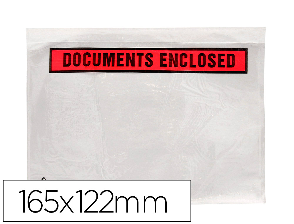 Sobre Autoadhesivo Q-Connect Portadocumentos 165x122 mm sin Ventana Paquete de 100 Unidades
