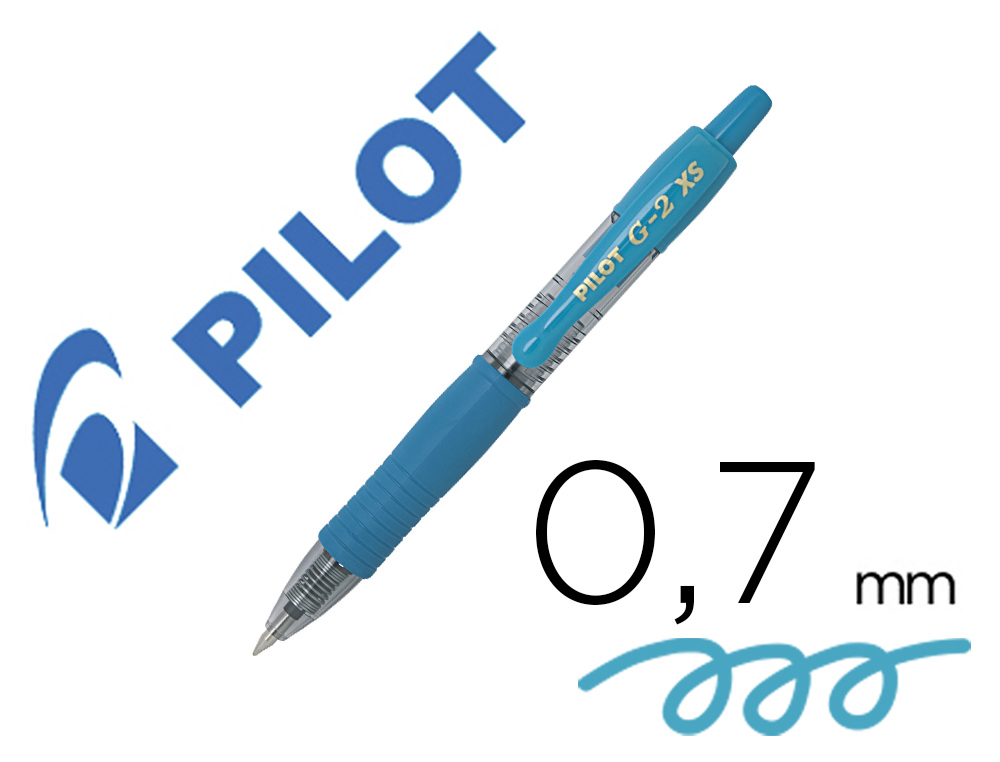 Boligrafo Pilot G-2 Pixie Azul Claro Tinta Gel Retractil Sujecion de Caucho