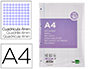 Recambio Liderpapel A4 200+50 Hojas 90gr Cuadro 4mm con Margen 4 Taladros