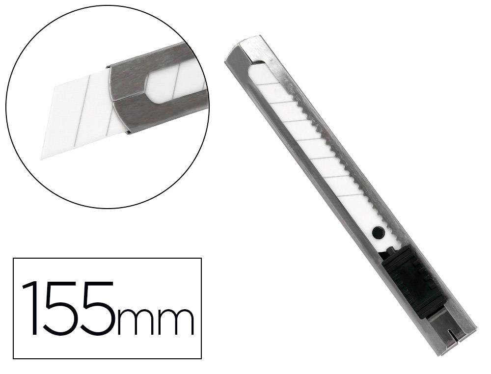 Cuter Q-Connect Metalico Ancho Cuchilla Ceramica 18 mm Xd- c78 con Clip Blister 1 Unidad