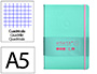 Cuaderno con Gomilla Antartik Notes Tapa Dura A5 Hojas Cuadricula Rosa y Turquesa 100 Hojas 80 gr Fsc