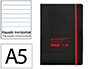 Cuaderno con Gomilla Antartik Notes Tapa Blanda A5 Hojas Rayas Negro y Rojo 80 Hojas 80 gr Fsc