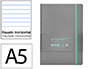 Cuaderno con Gomilla Antartik Notes Tapa Blanda A5 Hojas Rayas Gris y Turquesa 80 Hojas 80 gr Fsc
