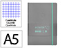 Cuaderno con Gomilla Antartik Notes Tapa Blanda A5 Hojas Cuadricula Gris y Turquesa 80 Hojas 80 gr Fsc
