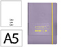 Cuaderno con Gomilla Antartik Notes Tapa Blanda A5 Hojas Lisas Morado y Amarillo 80 Hojas 80 gr Fsc
