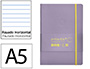 Cuaderno con Gomilla Antartik Notes Tapa Blanda A5 Hojas Rayas Morado y Amarillo 80 Hojas 80 gr Fsc
