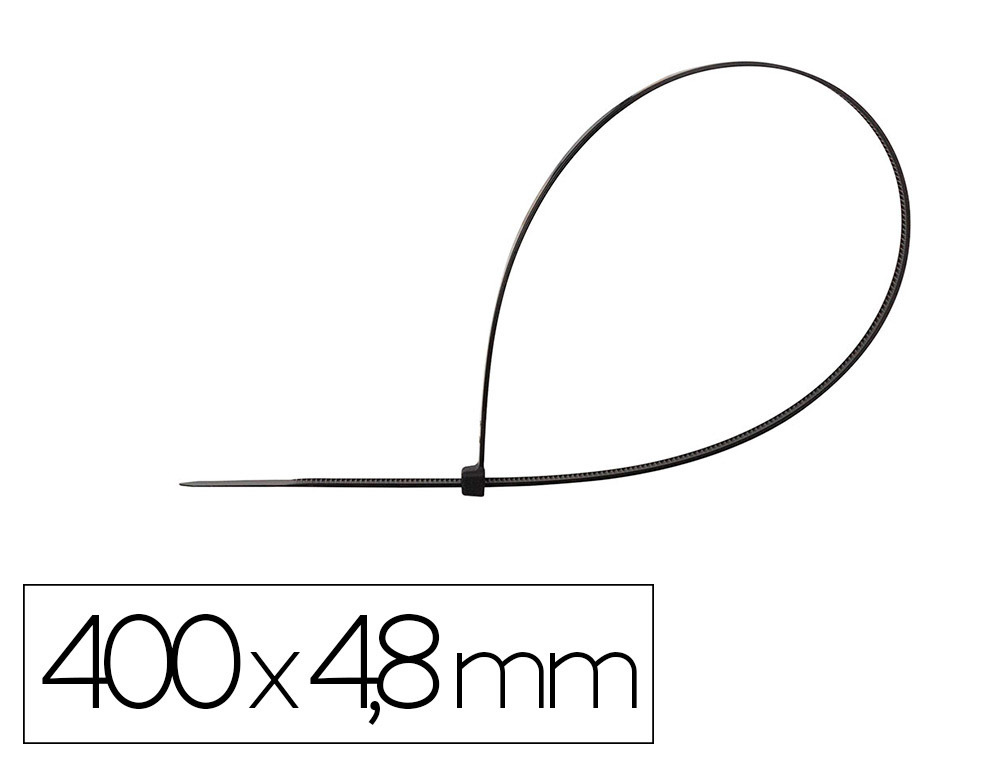 Brida Q-Connect Color Negro 400x4,8 mm Bolsa de 100 Unidades