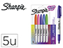 Rotulador Sharpie Permanente Fino Glam Pop Blister de 5 Unidades Colores Surtidos