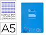 Cuaderno Espiral Liderpapel A5 Pautaguia Tapa Plastico 80h 90gr Cuadro Pautado 3 mm con Margen Color Azul