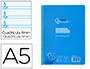 Cuaderno Espiral Liderpapel A5 Pautaguia Tapa Plastico 80h 90gr Cuadro Pautado 4mm con Margen Color Azul