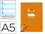 Cuaderno Espiral Liderpapel A5 Pautaguia Tapa Blanda 40h 75gr Cuadro Pautado 5mm Color Naranja