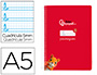 Cuaderno Espiral Liderpapel A5 Pautaguia Tapa Blanda 40h 75gr Cuadro Pautado 5mm Color Rojo