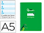 Cuaderno Espiral Liderpapel DIN A5 Pautaguia Tapa Blanda 40h 75gr Cuadro Pautado 5mm Color Verde