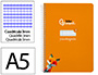 Cuaderno Espiral Liderpapel A5 Pautaguia Tapa Dura 80h 90gr Cuadro Pautado 3mm Color Naranja