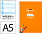 Cuaderno Espiral Liderpapel A5 Pautaguia Tapa Dura 80h 90gr Cuadro Pautado 4mm Color Naranja