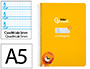 Cuaderno Espiral Liderpapel A5 Pautaguia Tapa Dura 80h 90 gr Cuadro Pautado 5mm Color Amarillo