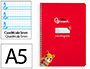 Cuaderno Espiral Liderpapel A5 Pautaguia Tapa Dura 80h 90 gr Cuadro Pautado 5mm Color Rojo
