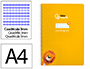 Cuaderno Espiral Liderpapel A4 Pautaguia Tapa Dura 80h 90 gr Cuadro Pautado 3mm Color Amarillo