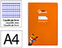 Cuaderno Espiral Liderpapel A4 Pautaguia Tapa Dura 80h 90 gr Cuadro Pautado 3mm Color Naranja