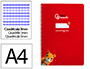 Cuaderno Espiral Liderpapel A4 A4 Pautaguia Tapa Dura 80h 90 gr Cuadro Pautado 3mm Color Rojo