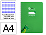 Cuaderno Espiral Liderpapel A4 Pautaguia Tapa Dura 80h 90 gr Cuadro Pautado 3mm Color Verde