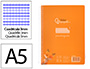 Cuaderno Espiral Liderpapel A5 Pautaguia Tapa Plastico 80h 90gr Cuadro Pautado 3mm Color Naranja