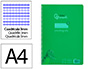 Cuaderno Espiral Liderpapel A4 Pautaguia Tapa Plastico 80h 90gr Cuadro Pautado 3mm con Margen Color Verde