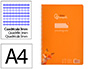 Cuaderno Espiral Liderpapel A4 Pautaguia Tapa Plastico 80h 90gr Cuadro Pautado 3mm con Margen Color Naranja