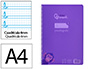 Cuaderno Espiral Liderpapel A4 Pautaguia Tapa Plastico 80h 90gr Cuadro Pautado 4mm con Margen Color Lila