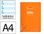 Cuaderno Espiral Liderpapel A4 Pautaguia Tapa Plastico 80h 90gr Cuadro Pautado 4mm con Margen Color Naranja