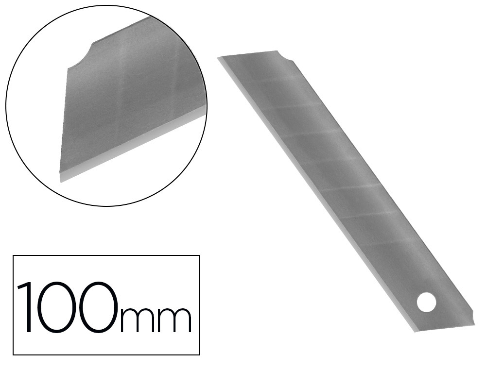 Repuesto Cuter Q-Connect Ancho para Modelos kf10632/kf10635/kf10937/kf10634 Cuchilla 18 mm Blister 12 Unidades