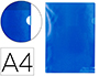 Carpeta Dossier Uñero Plastico Q-Connect DIN A4 120 Micras Azul Caja de 100 Unidades