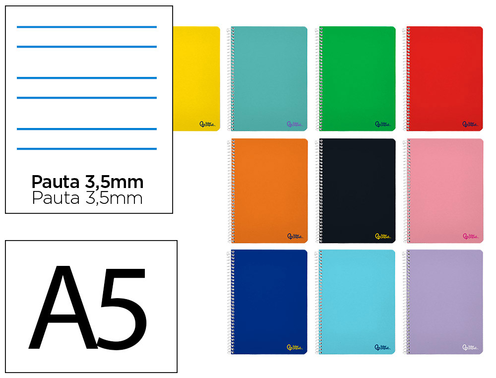 Recambio liderpapel a4 100 hojas 100gr rayado horizontal 4 taladros bandas de 5 colores