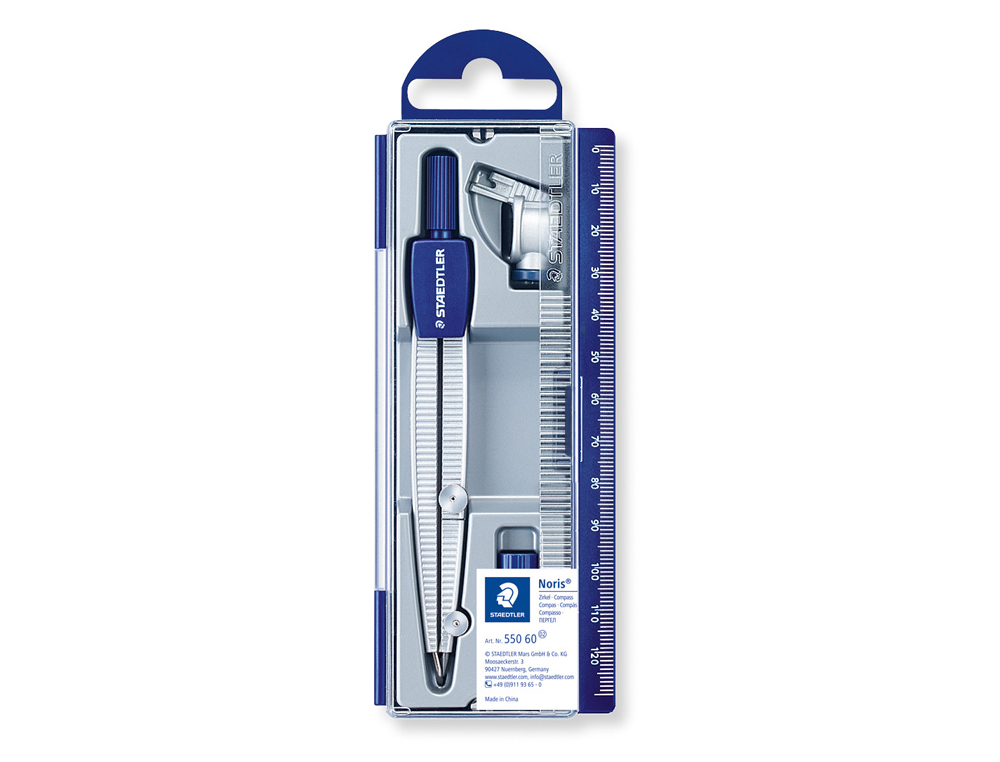 Compas Staedtler Noris Club 550 60 con Aguja Roma y Adaptador